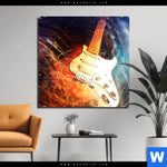 Aluminiumbild Gebürstet E Gitarre Quadrat Produktvorschau mit dem Bild E-Gitarre im Format Quadrat.