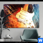 Aluminiumbild Gebürstet E Gitarre Querformat Produktvorschau mit dem Bild E-Gitarre im Format Querformat.