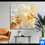 Aluminiumbild Gebürstet Edle Farbexplosion Gold Quadrat Produktvorschau mit dem Bild Edle Farbexplosion Gold im Format Quadrat.