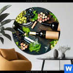 Aluminiumbild Gebürstet Edle Weine Geniessen Rund Produktvorschau mit dem Bild Edle Weine genießen im Format Rund.