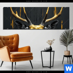 Aluminiumbild Gebürstet Edler Hirsch In Fokus Panorama Produktvorschau mit dem Bild Edler Hirsch in Fokus im Format Panorama.