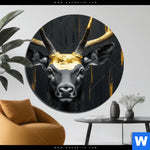 Aluminiumbild Gebürstet Edler Hirsch In Fokus Rund Produktvorschau mit dem Bild Edler Hirsch in Fokus im Format Rund.