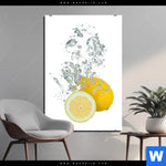 Aluminiumbild Gebürstet Ein Spritzer Zitrone Hochformat Produktvorschau mit dem Bild Ein Spritzer Zitrone im Format Hochformat.