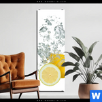 Aluminiumbild Gebürstet Ein Spritzer Zitrone Schmal Produktvorschau mit dem Bild Ein Spritzer Zitrone im Format Schmal.