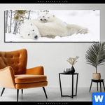Aluminiumbild Gebürstet Eisbaerenfamilie In Winterlicher Landschaft Panorama Produktvorschau mit dem Bild Eisbärenfamilie in winterlicher Landschaft im Format Panorama.