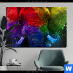 Aluminiumbild Gebürstet Elefant Pop Art No 2 Querformat Produktvorschau mit dem Bild Elefant Pop Art No.2 im Format Querformat.