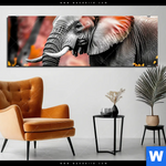 Aluminiumbild Gebürstet Elefant Savannenzauber In Afrika Panorama Produktvorschau mit dem Bild Elefant - Savannenzauber in Afrika im Format Panorama.