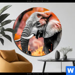 Aluminiumbild Gebürstet Elefant Savannenzauber In Afrika Rund Produktvorschau mit dem Bild Elefant - Savannenzauber in Afrika im Format Rund.