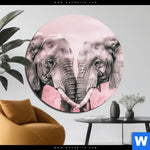 Aluminiumbild Gebürstet Elefanten Harmonie In Pastell Rund Produktvorschau mit dem Bild Elefanten - Harmonie in Pastell im Format Rund.