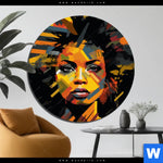 Aluminiumbild Gebürstet Erzoernte Frau Rund Produktvorschau mit dem Bild Erzörnte Frau im Format Rund.