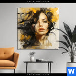 Aluminiumbild Gebürstet Estelle Dynamische Portraetkunst Quadrat Produktvorschau mit dem Bild Estelle - Dynamische Porträtkunst im Format Quadrat.