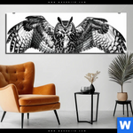 Aluminiumbild Gebürstet Eule Auf Ast Panorama Produktvorschau mit dem Bild Eule auf Ast im Format Panorama.