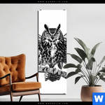 Aluminiumbild Gebürstet Eule Auf Ast Schmal Produktvorschau mit dem Bild Eule auf Ast im Format Schmal.