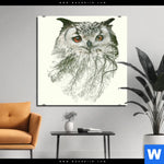 Aluminiumbild Gebürstet Eule Wald No 1 Quadrat Produktvorschau mit dem Bild Eule & Wald No.1 im Format Quadrat.