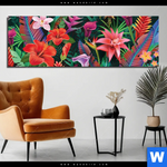 Aluminiumbild Gebürstet Exotische Tropenpflanzen Panorama Produktvorschau mit dem Bild Exotische Tropenpflanzen im Format Panorama.