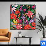 Aluminiumbild Gebürstet Exotische Tropenpflanzen Quadrat Produktvorschau mit dem Bild Exotische Tropenpflanzen im Format Quadrat.