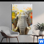 Aluminiumbild Gebürstet Farbenexplosion Mit Elefant Hochformat Produktvorschau mit dem Bild Farbenexplosion mit Elefant im Format Hochformat.