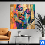 Aluminiumbild Gebürstet Farbexplosion Portraet Florence Quadrat Produktvorschau mit dem Bild Farbexplosion - Porträt Florence im Format Quadrat.