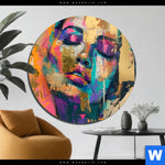 Aluminiumbild Gebürstet Farbexplosion Portraet Florence Rund Produktvorschau mit dem Bild Farbexplosion - Porträt Florence im Format Rund.