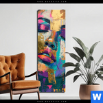 Aluminiumbild Gebürstet Farbexplosion Portraet Florence Schmal Produktvorschau mit dem Bild Farbexplosion - Porträt Florence im Format Schmal.