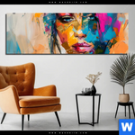 Aluminiumbild Gebürstet Farbexplosion Portraet Lola Panorama Produktvorschau mit dem Bild Farbexplosion - Porträt Lola im Format Panorama.