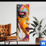 Aluminiumbild Gebürstet Farbexplosion Portraet Lola Schmal Produktvorschau mit dem Bild Farbexplosion - Porträt Lola im Format Schmal.