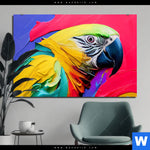 Aluminiumbild Gebürstet Federn Papagei Querformat Produktvorschau mit dem Bild Federn Papagei im Format Querformat.