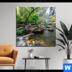 Aluminiumbild Gebürstet Felsenbach Im Regenwald Quadrat Produktvorschau mit dem Bild Felsenbach im Regenwald im Format Quadrat.