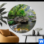 Aluminiumbild Gebürstet Felsenbach Im Regenwald Rund Produktvorschau mit dem Bild Felsenbach im Regenwald im Format Rund.