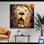 Aluminiumbild Gebürstet Feuer Loewe Quadrat Produktvorschau mit dem Bild Feuer Löwe im Format Quadrat.