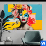 Aluminiumbild Gebürstet Florales Frauenportraet Fiona Querformat Produktvorschau mit dem Bild Florales Frauenporträt - Fiona im Format Querformat.