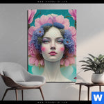 Aluminiumbild Gebürstet Florales Frauenportraet Miona Hochformat Produktvorschau mit dem Bild Florales Frauenporträt - Miona im Format Hochformat.