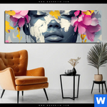 Aluminiumbild Gebürstet Florales Portraet Design Panorama Produktvorschau mit dem Bild Florales Porträt Design im Format Panorama.