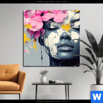 Aluminiumbild Gebürstet Florales Portraet Design Quadrat Produktvorschau mit dem Bild Florales Porträt Design im Format Quadrat.