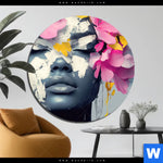 Aluminiumbild Gebürstet Florales Portraet Design Rund Produktvorschau mit dem Bild Florales Porträt Design im Format Rund.