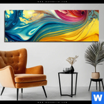 Aluminiumbild Gebürstet Fluid Art Am Strand Panorama Produktvorschau mit dem Bild Fluid Art - Am Strand im Format Panorama.