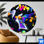 Aluminiumbild Gebürstet Fluid Art Bubbless Neon Rund Produktvorschau mit dem Bild Fluid Art - Bubbless Neon im Format Rund.