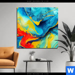 Aluminiumbild Gebürstet Fluid Art Floral No 2 Quadrat Produktvorschau mit dem Bild Fluid Art Floral No.2 im Format Quadrat.