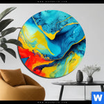 Aluminiumbild Gebürstet Fluid Art Floral No 2 Rund Produktvorschau mit dem Bild Fluid Art Floral No.2 im Format Rund.