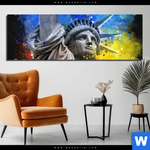 Aluminiumbild Gebürstet Freiheitsstatue Pop Art No 2 Panorama Produktvorschau mit dem Bild Freiheitsstatue Pop Art No.2 im Format Panorama.