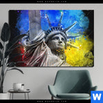 Aluminiumbild Gebürstet Freiheitsstatue Pop Art No 2 Querformat Produktvorschau mit dem Bild Freiheitsstatue Pop Art No.2 im Format Querformat.