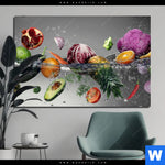 Aluminiumbild Gebürstet Frische Gemuese Explosion Querformat Produktvorschau mit dem Bild Frische Gemüse-Explosion im Format Querformat.