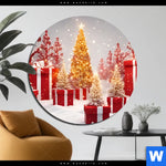Aluminiumbild Gebürstet Froehliche Weihnachten Rund Produktvorschau mit dem Bild Fröhliche Weihnachten im Format Rund.