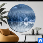 Aluminiumbild Gebürstet Frostiger Wald Rund Produktvorschau mit dem Bild Frostiger Wald im Format Rund.