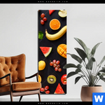 Aluminiumbild Gebürstet Fruechte Gesunde Ernaehrung Schmal Produktvorschau mit dem Bild Früchte - Gesunde Ernährung im Format Schmal.