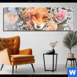 Aluminiumbild Gebürstet Fuchs Blumen Panorama Produktvorschau mit dem Bild Fuchs & Blumen im Format Panorama.