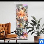 Aluminiumbild Gebürstet Fuchs Blumen Schmal Produktvorschau mit dem Bild Fuchs & Blumen im Format Schmal.