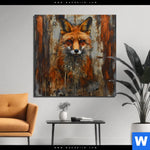 Aluminiumbild Gebürstet Fuchs Grunge Stil Quadrat Produktvorschau mit dem Bild Fuchs - Grunge Stil im Format Quadrat.