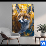 Aluminiumbild Gebürstet Fuchs Im Blaetterwald Hochformat Produktvorschau mit dem Bild Fuchs im Blätterwald im Format Hochformat.