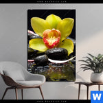 Aluminiumbild Gebürstet Gelbe Orchidee Hochformat Produktvorschau mit dem Bild Gelbe Orchidee im Format Hochformat.